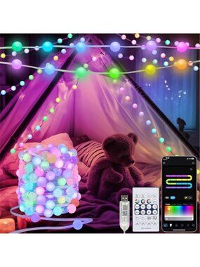 Smart LED String Lights App Control Music Sync Waterproof Outdoor Party Lights